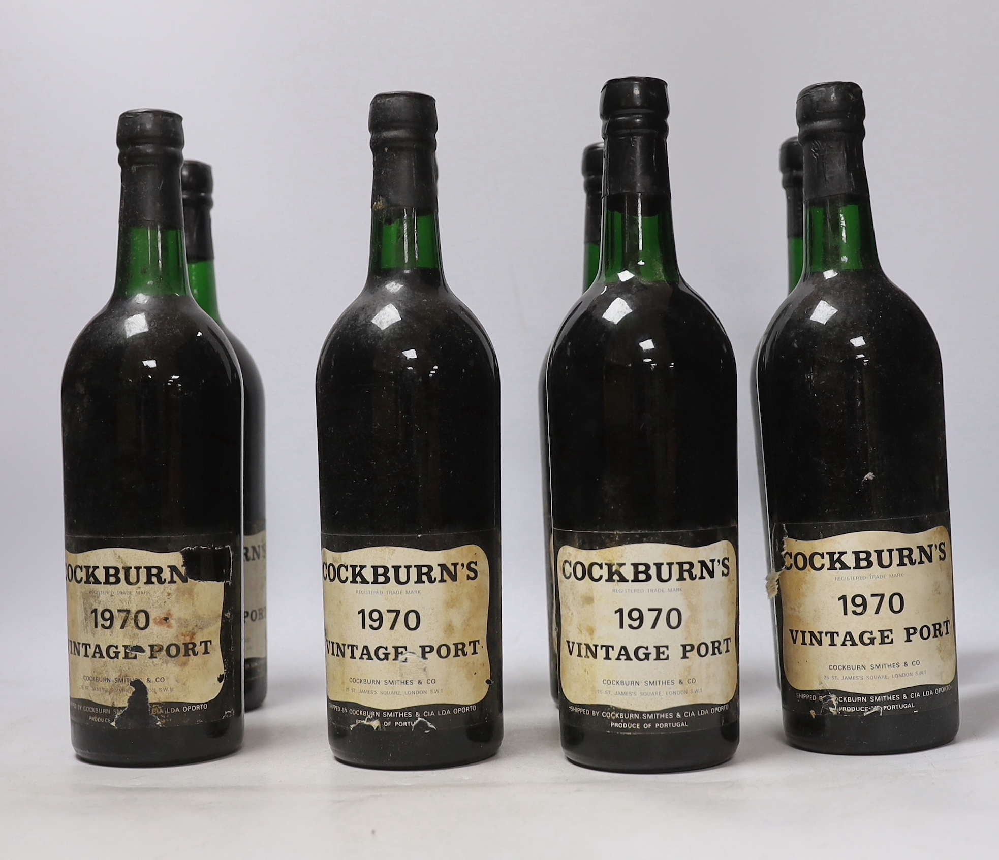 Twelve bottles of Cockburns vintage port, 1970